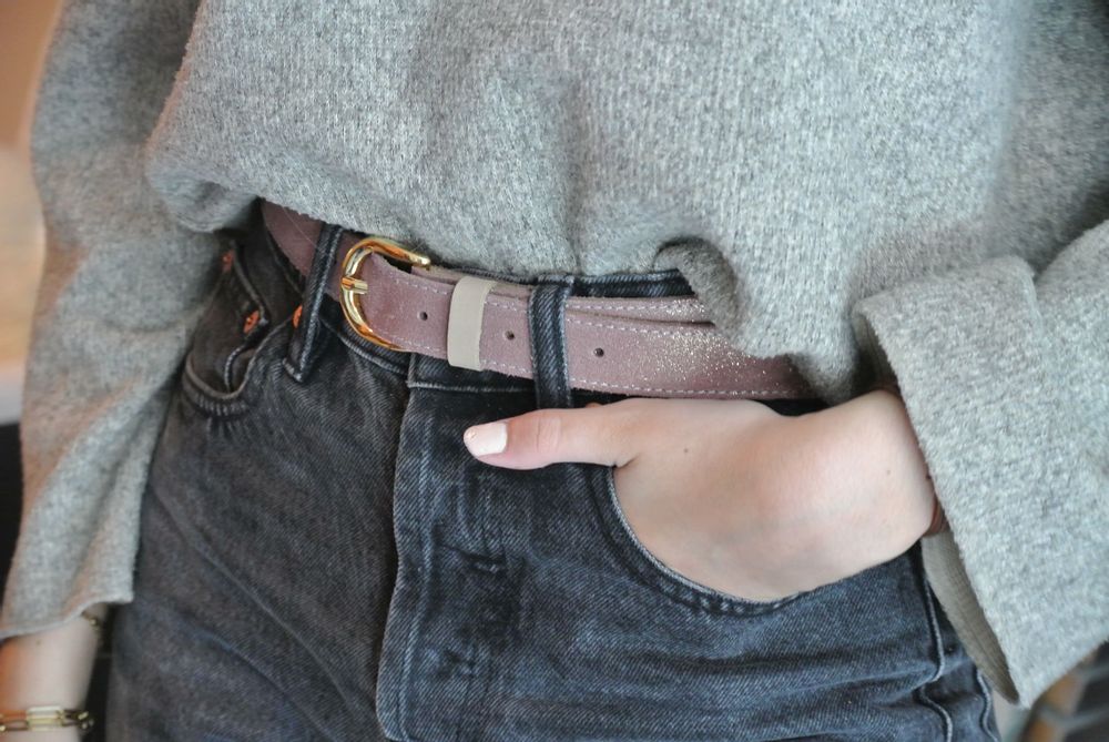 Petite maroquinerie - Ceinture en cuir pailleté - LA CARTABLIÈRE