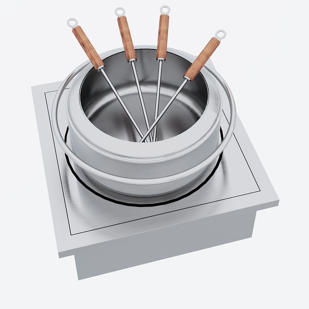 Barbecues - Table de barbecue design « à la carte » In & Outdoor avec granit, 8 inserts (8 personnes) - A LA CARTE DESIGN