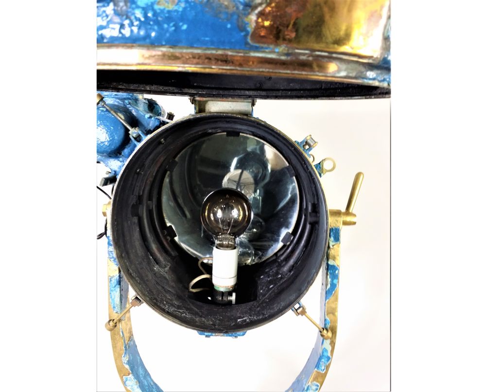 Objets de décoration - Phare scott en laiton laqué bleu - JD PRODUCTION - JD CO MARINE