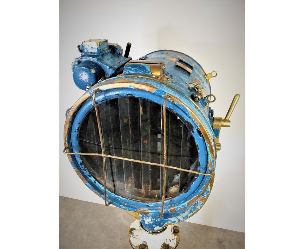 Objets de décoration - Phare scott en laiton laqué bleu - JD PRODUCTION - JD CO MARINE