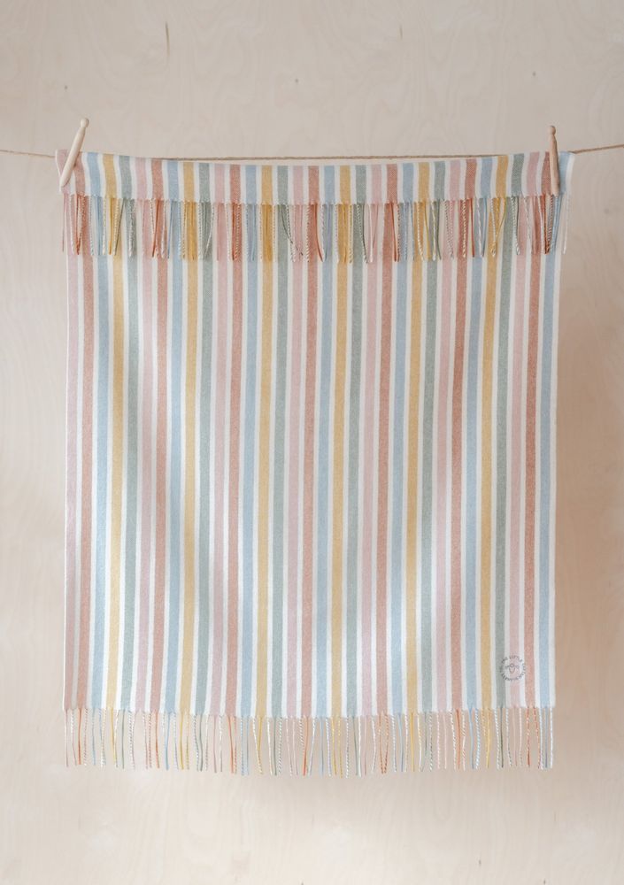 Throw blankets - Lambswool Stripe Baby Blankets - THE TARTAN BLANKET CO.