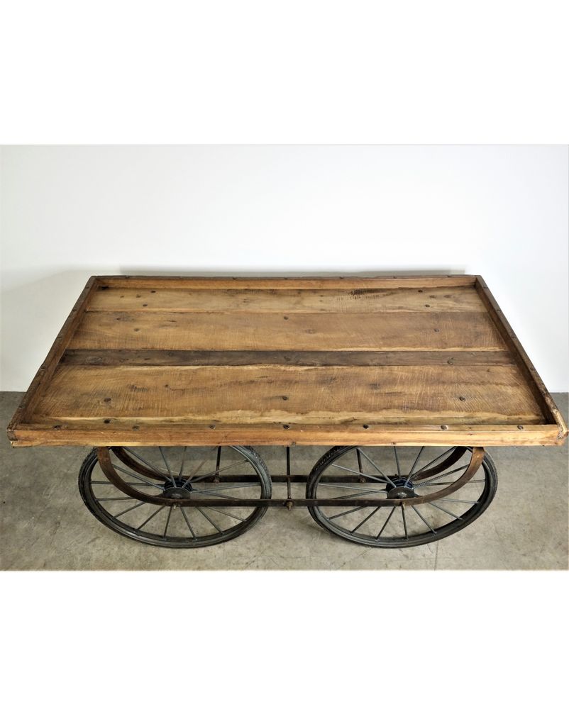 Decorative objects - 4 Wheels Teak Display Stall Trolley - JD PRODUCTION - JD CO MARINE