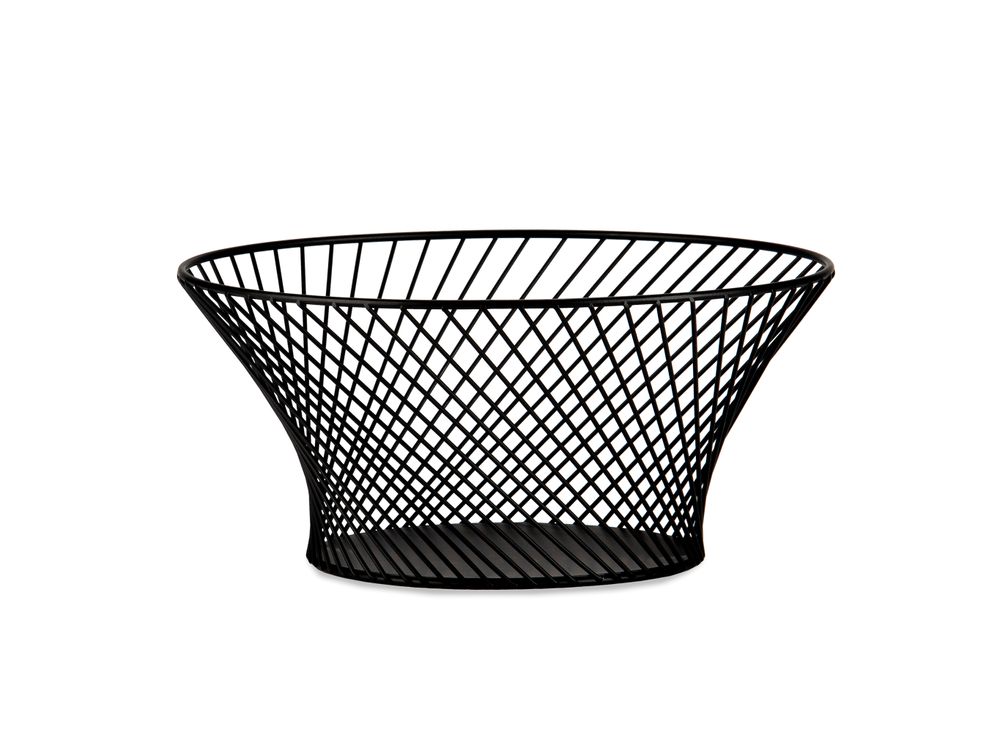 Food storage - Black metal fruit basket Ø26x12 cm MS71120 - ANDREA HOUSE