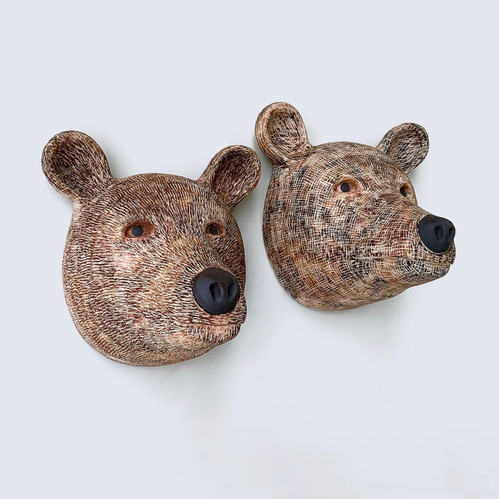 Other wall decoration - Fox and Bear Masks - CIRCATERRA CÉRAMIQUE