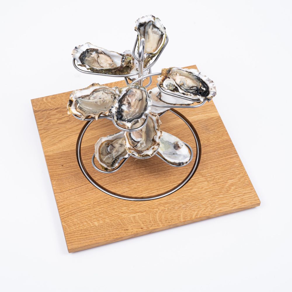 Formal plates - Wooden tray insert "Oysters & Sea Fruits Rack" for "a la carte" design barbecue table - A LA CARTE DESIGN