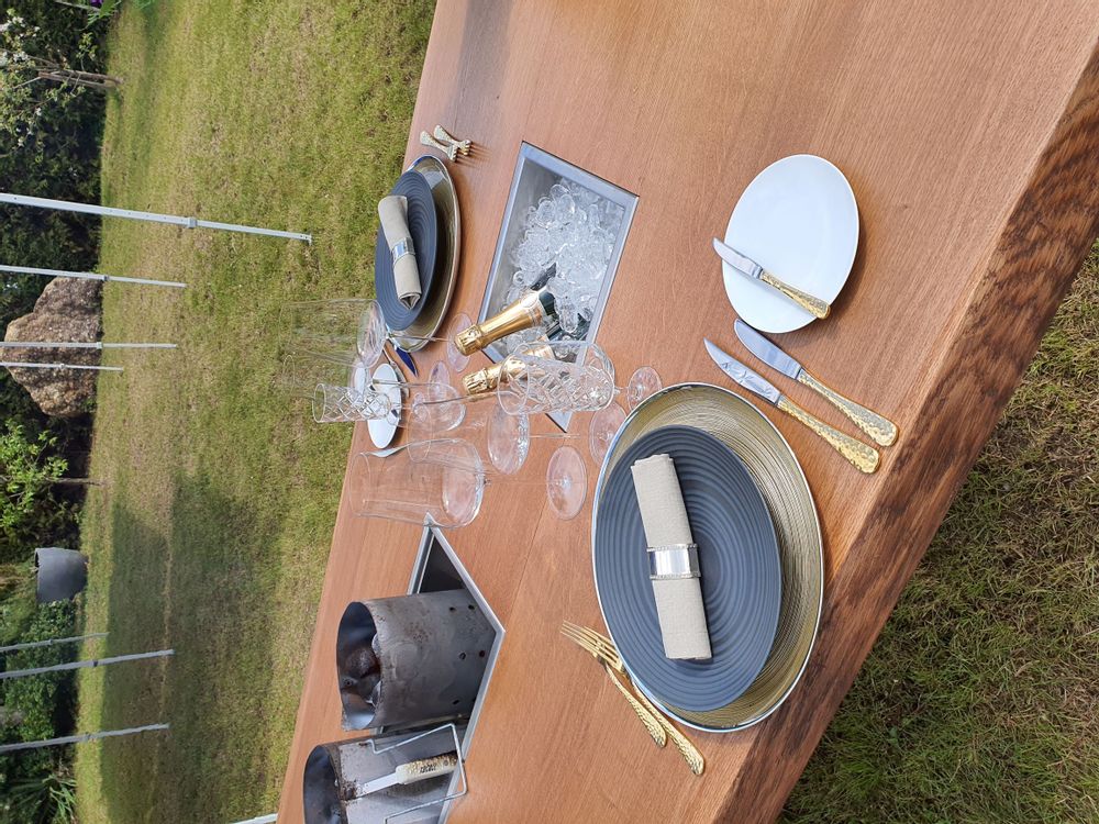 Accessoires pour le vin - Récipient en acier inoxydable pour « seau à glace, champagne, vin et boissons », profondeur : 270 mm pour table barbecue design « à la carte » - A LA CARTE DESIGN