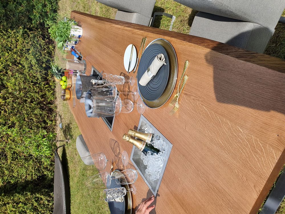 Accessoires pour le vin - Récipient en acier inoxydable pour « seau à glace, champagne, vin et boissons », profondeur : 270 mm pour table barbecue design « à la carte » - A LA CARTE DESIGN