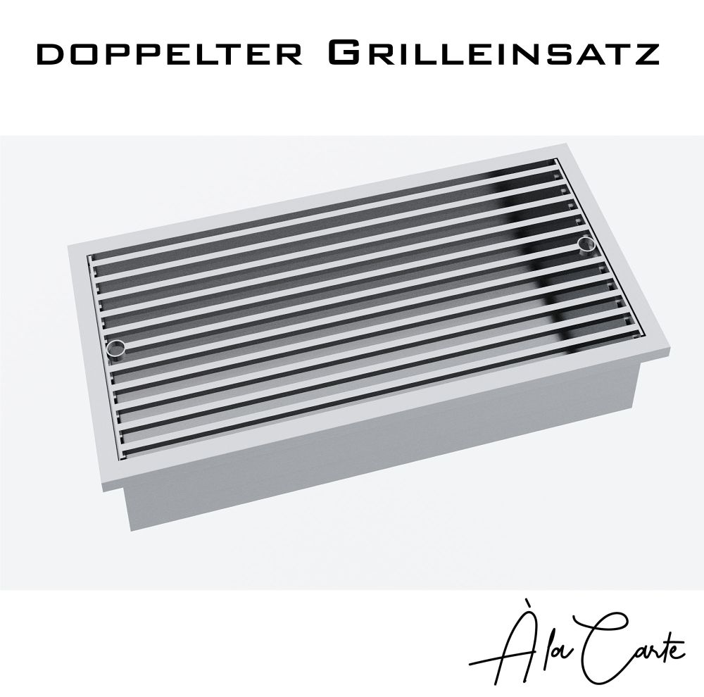 Barbecues - Insert « Grill » double charbon de bois pour table barbecue design « à la carte » - A LA CARTE DESIGN