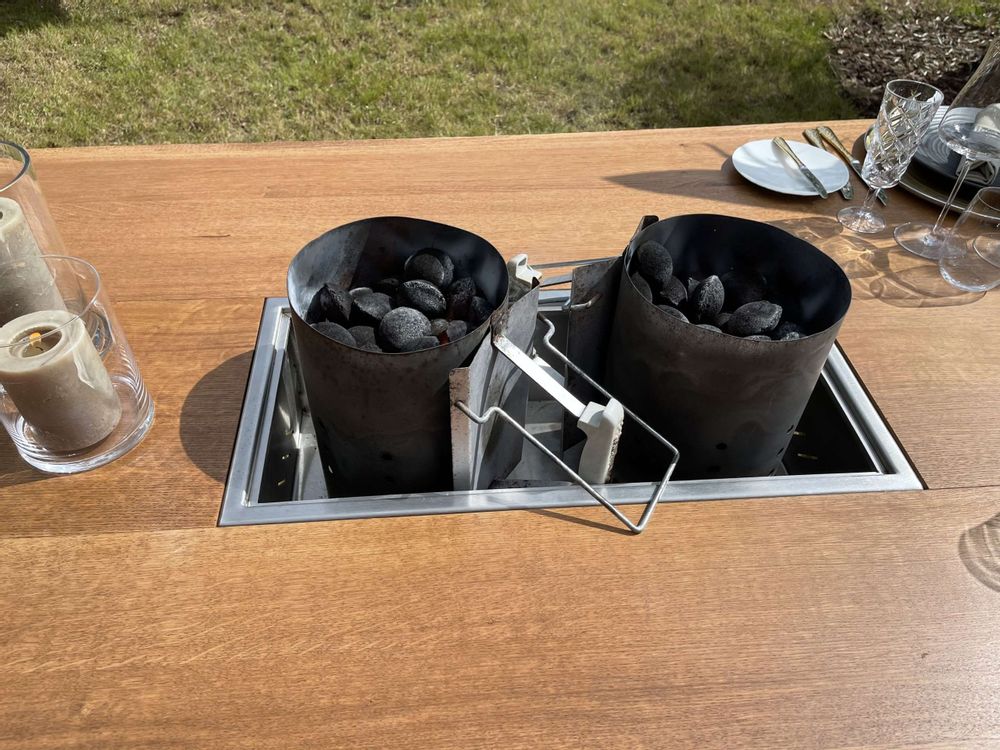 Barbecues - Insert « Grill » double charbon de bois pour table barbecue design « à la carte » - A LA CARTE DESIGN