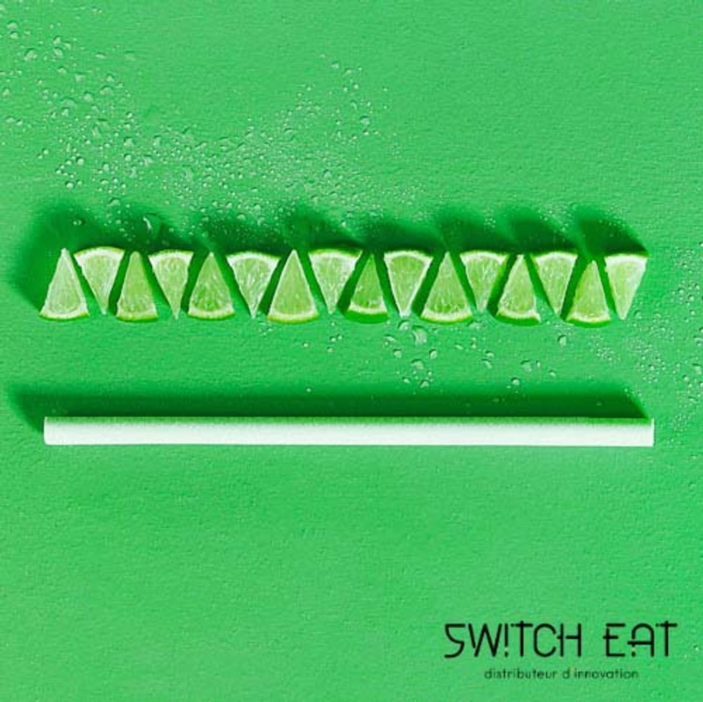 Cutlery set - Lime flavour edible, compostable and biodegradable straws - SWITCH EAT