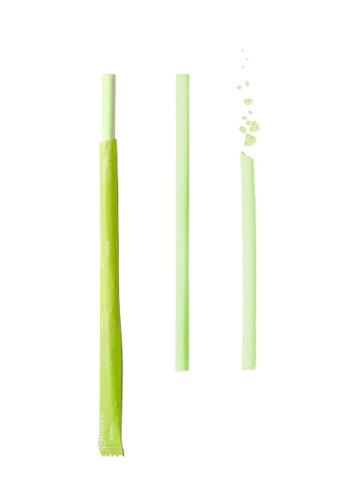 Cutlery set - Lime flavour edible, compostable and biodegradable straws - SWITCH EAT