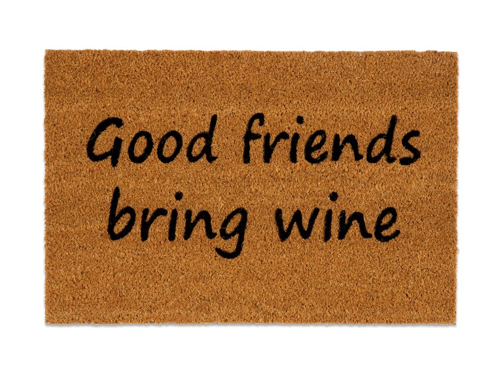 Rugs - Doormat Good friends bring wine 40x60 cm AX71034 - ANDREA HOUSE