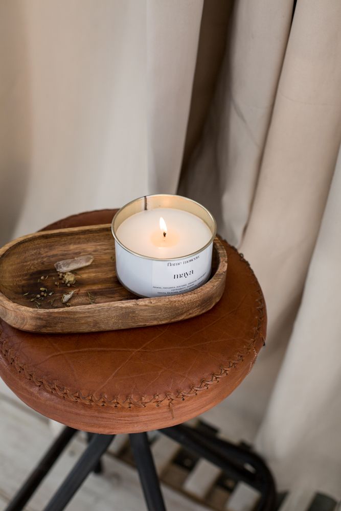 Other office supplies - White Metal signature candle - 350 gr - wide array of scents - FLAME MOSCOW
