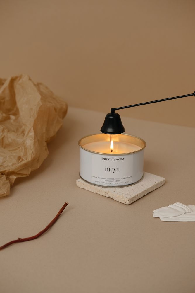 Other office supplies - White Metal signature candle - 350 gr - wide array of scents - FLAME MOSCOW