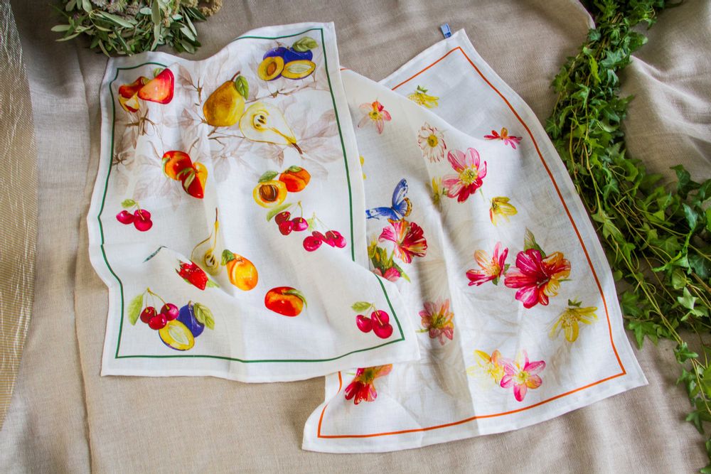 Linge d'office - TORCHONS DE CUISINE FIORI PESCI VERDURA - NENCIONI CASA - TELENE