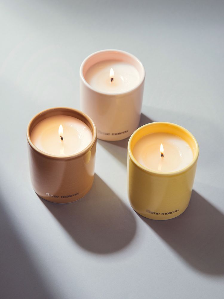 Stationery - Porcelain Candle 250 gr - Gelati - pastel colours and crisp scents - FLAME MOSCOW