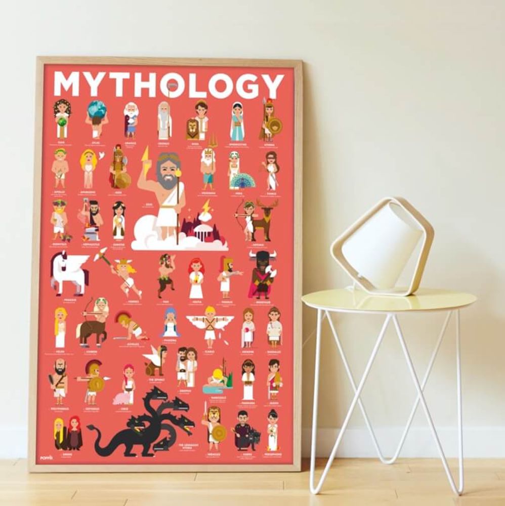 Poster - Educational Poster +38 Mythology Stickers - POPPIK - BAYARD JEUNESSE