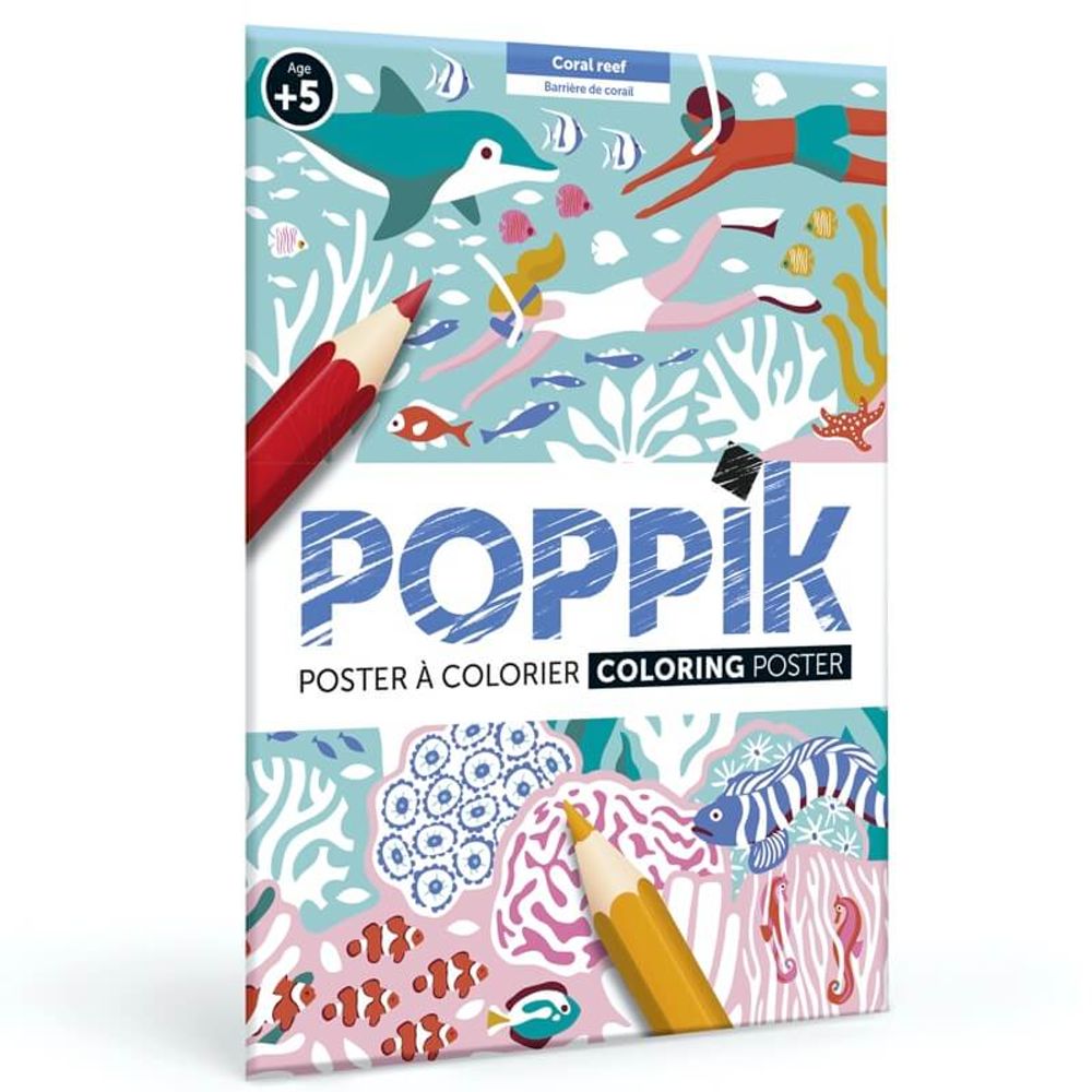 Affiches - Arty Coloring - La barrière de corail - POPPIK - BAYARD JEUNESSE