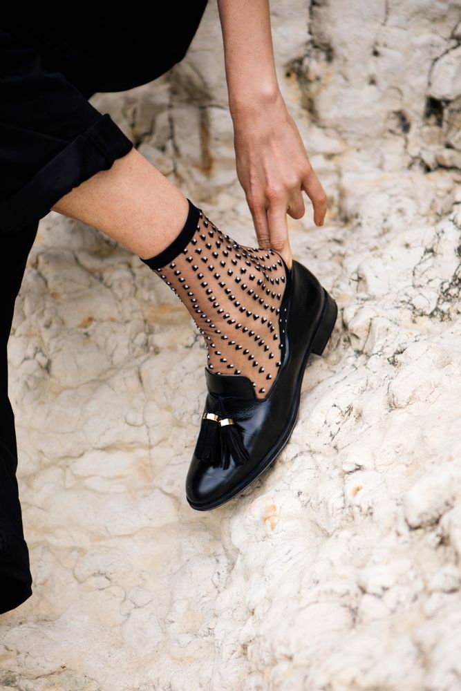 Chaussettes - Crescent Dunes Black  - ATELIER ST EUSTACHE