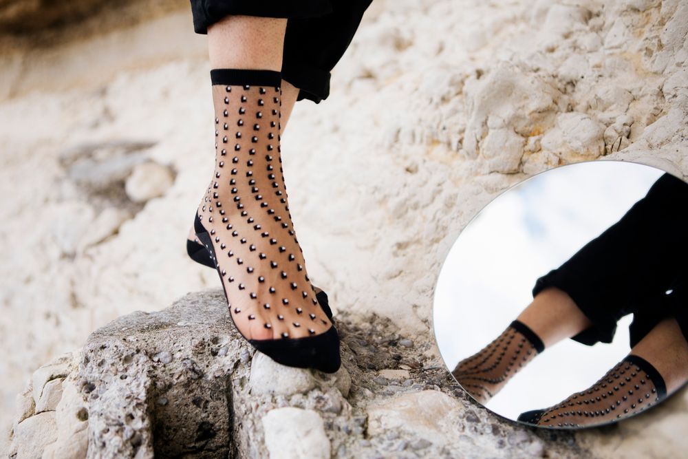 Chaussettes - Crescent Dunes Black  - ATELIER ST EUSTACHE