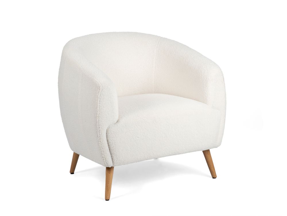 Armchairs - Bruce armchair bouclé ivory 77x75x76 cm MU71004 - ANDREA HOUSE