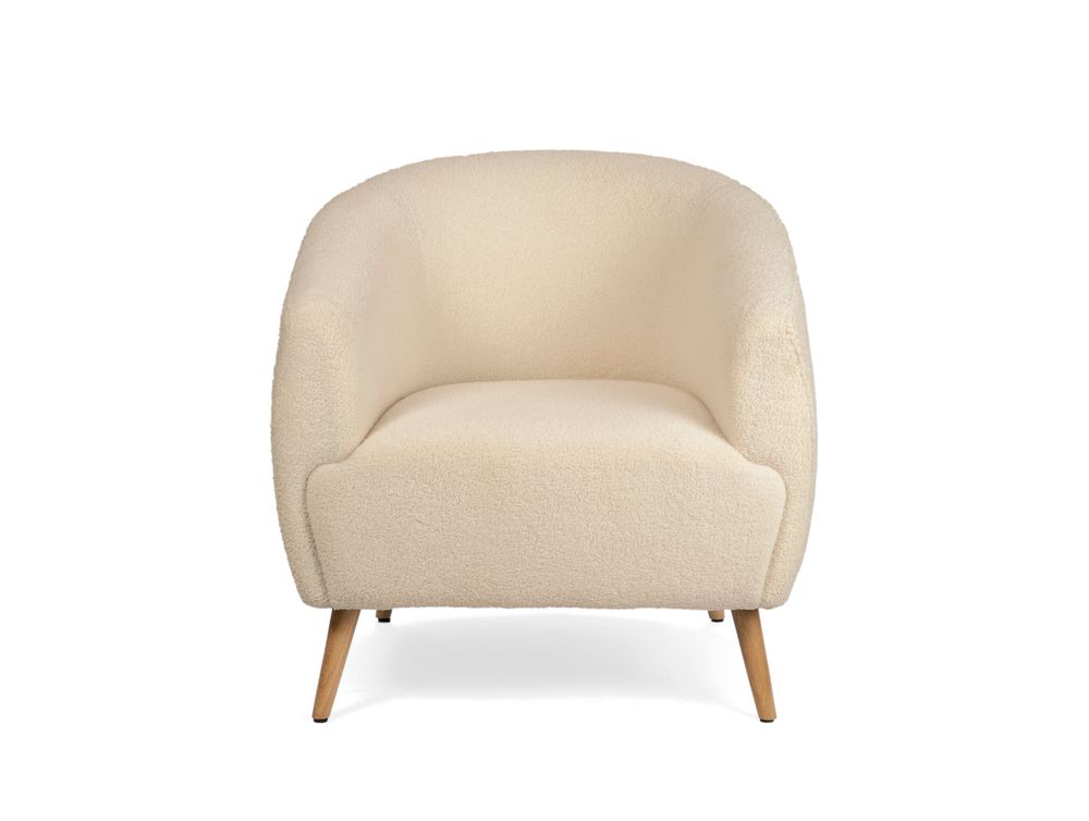 Fauteuils - Fauteuil Bruce bouclé beige 77x75x76 cm MU71005 - ANDREA HOUSE