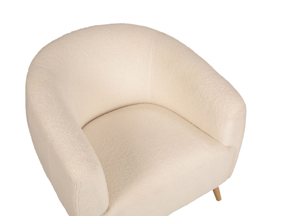 Fauteuils - Fauteuil Bruce bouclé beige 77x75x76 cm MU71005 - ANDREA HOUSE