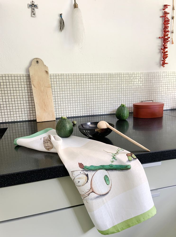 Linge d'office - Torchon Leaf - HELLEN VAN BERKEL HEARTMADE PRINTS