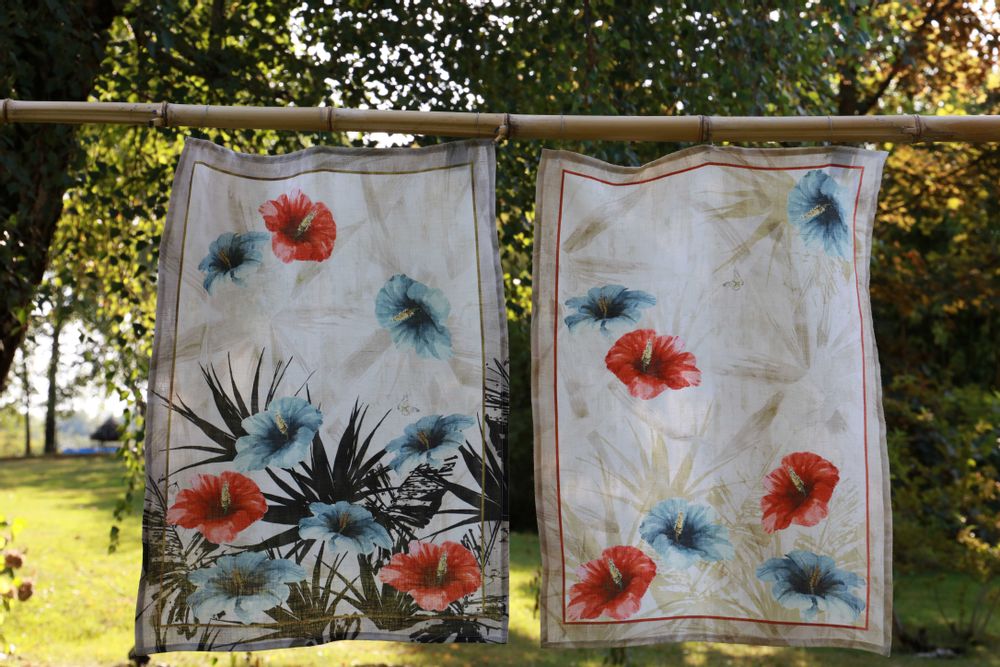 Dish towels - HIBISCUS KITCHEN TOWELS - NENCIONI CASA - TELENE