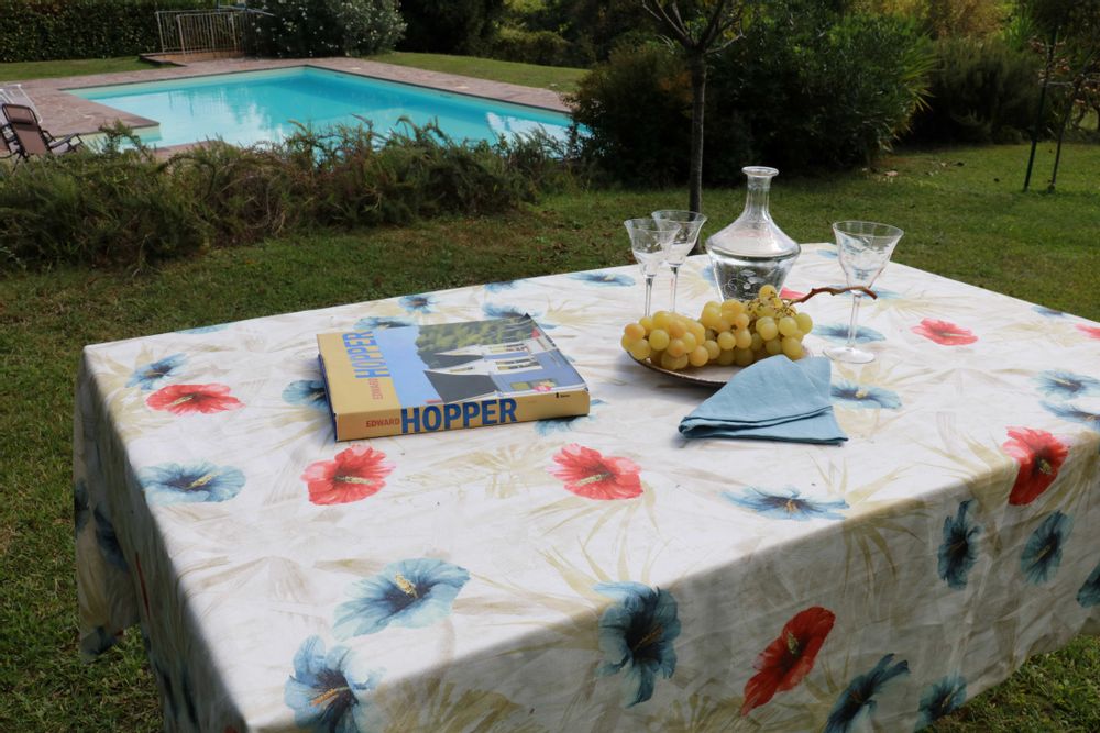 Linge de table textile - NAPPE HIBISCUS 100% LIN - NENCIONI CASA - TELENE