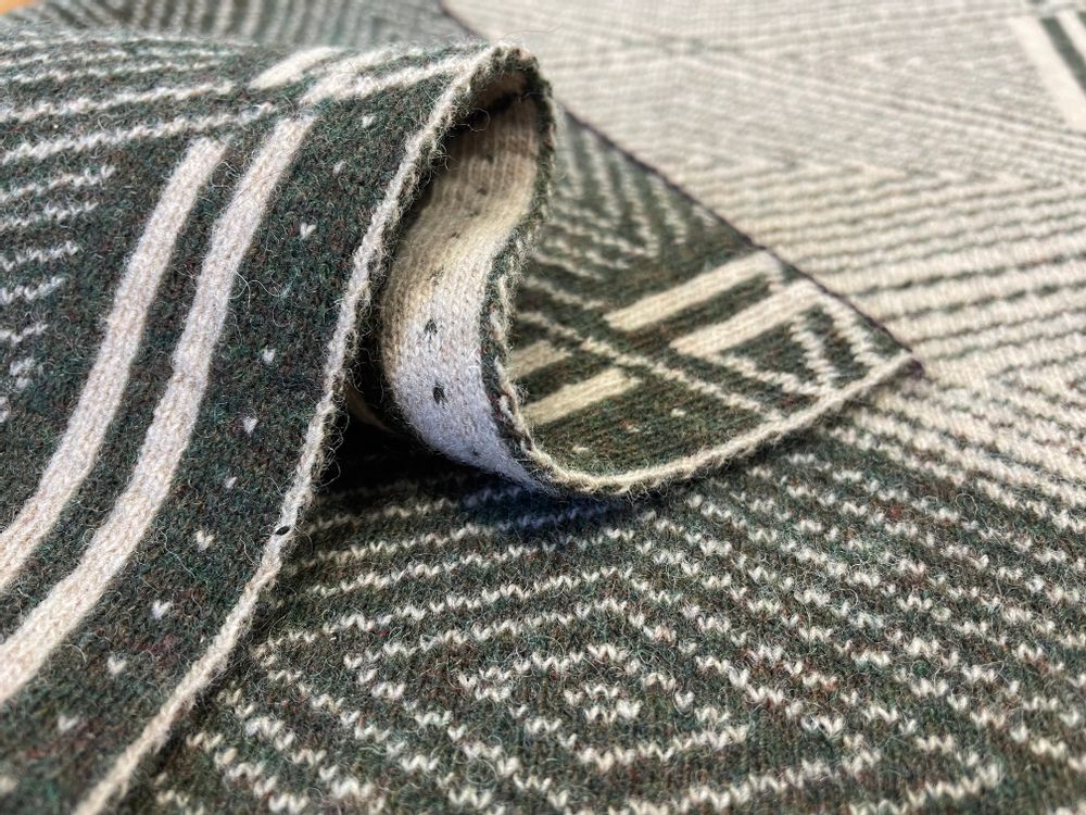 Plaids - Le Plaid Signature Recyclé - Vert de gris / Havane  - LA MAISON DE LA MAILLE