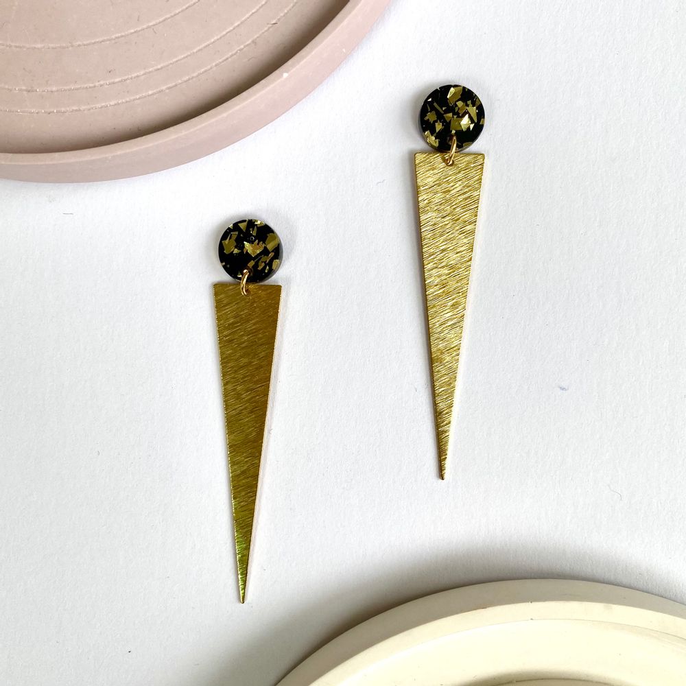 Bijoux - Boucles d'oreilles en laiton et acétate  - NAO JEWELS