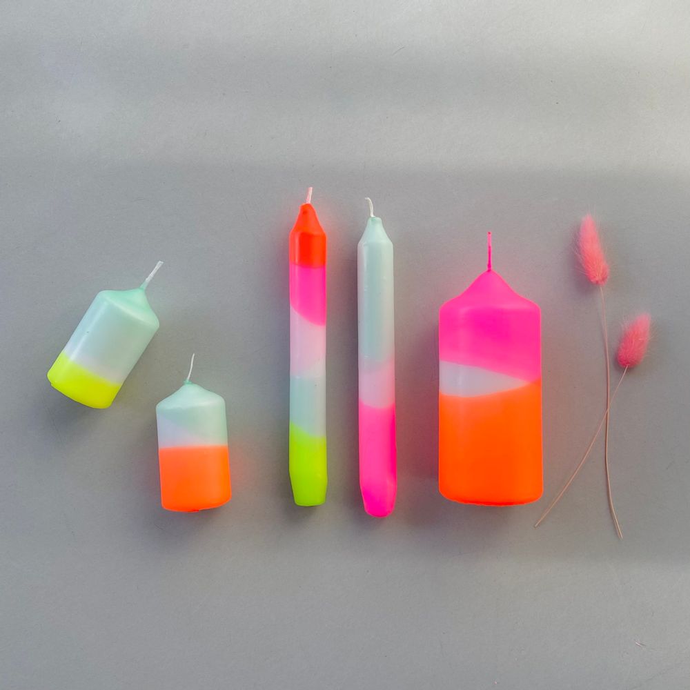 Decorative objects - Dip Dye Neon Candles - PINK STORIES