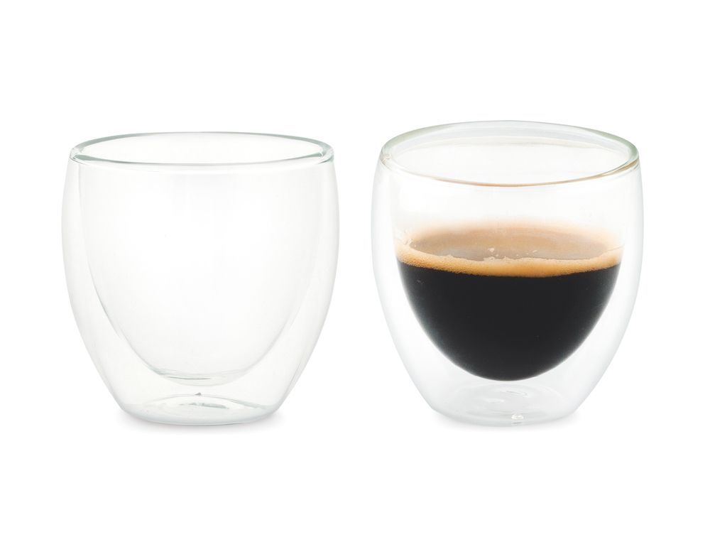 Couverts & ustensiles de cuisine - Set de 2 verres à expresso à double paroi Ø6x6 cm/80 ml MS20101 - ANDREA HOUSE