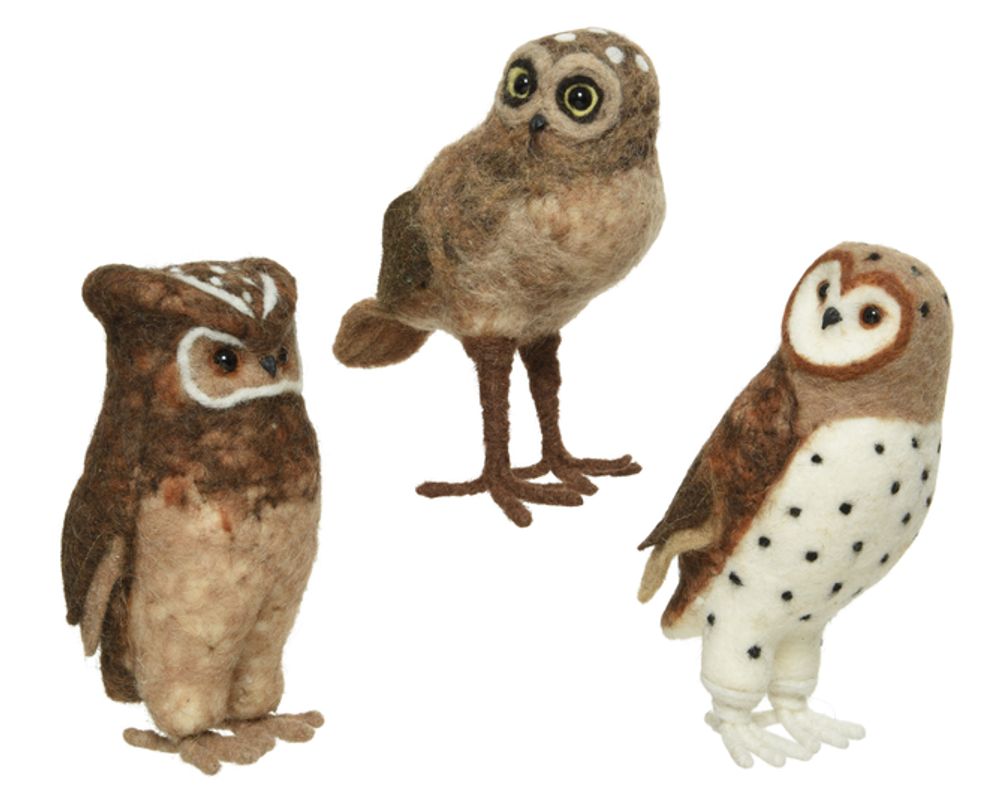 Decorative objects - WOOL OWLS 21 CM - PROFLOR