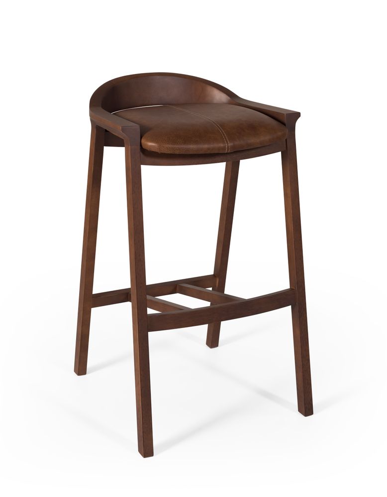Stools - ARQUELIS LEATHER STOOL - MOVEIS JAMES LTDA