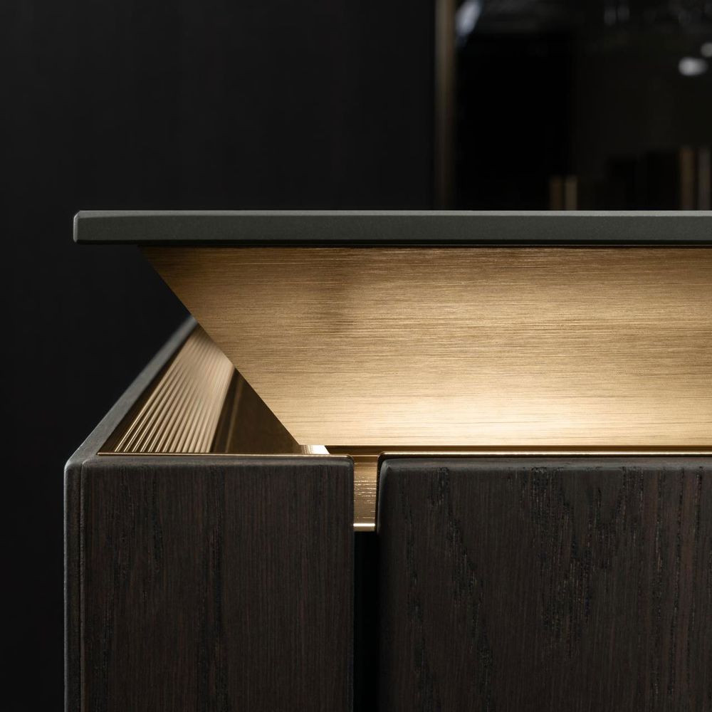 Kitchens furniture - SieMatic SLX worktop in graphite oak - SIEMATIC FRANCE