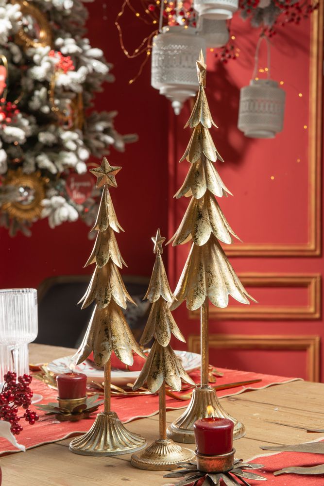 Christmas table settings - Set of metal pine trees - AMADEUS