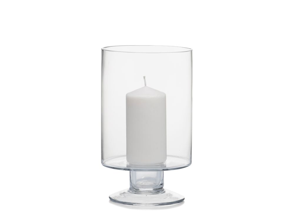 Candlesticks and candle holders - Frida clear glass candle holder Ø15x25 cm CR71097 - ANDREA HOUSE