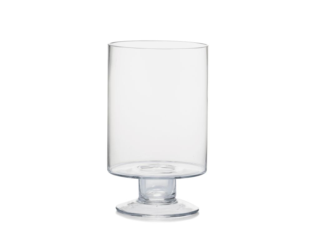 Candlesticks and candle holders - Frida clear glass candle holder Ø15x25 cm CR71097 - ANDREA HOUSE