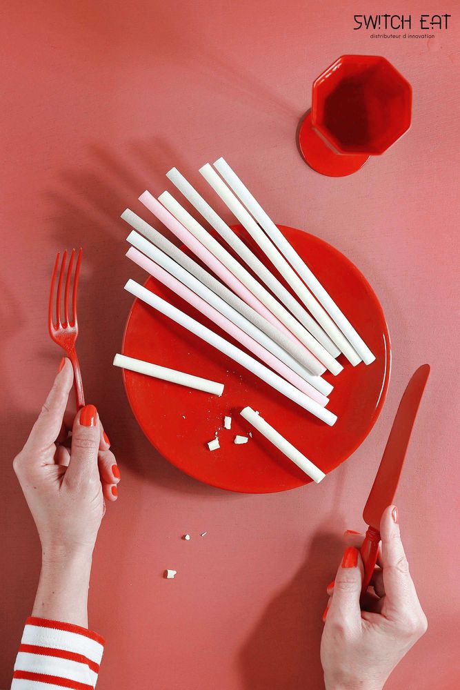 Épicerie fine - Pailles comestibles, compostables et biodégradables sérigraphiées "Joyeuses fêtes" - SWITCH EAT