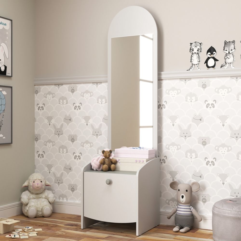 Commodes - 2969 Table de chevet Ternura avec miroir - MULTIMÓVEIS