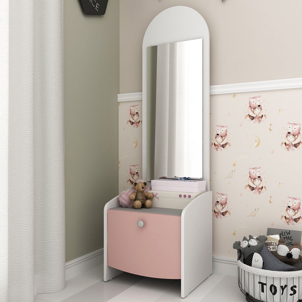 Commodes - 2969 Table de chevet Ternura avec miroir - MULTIMÓVEIS