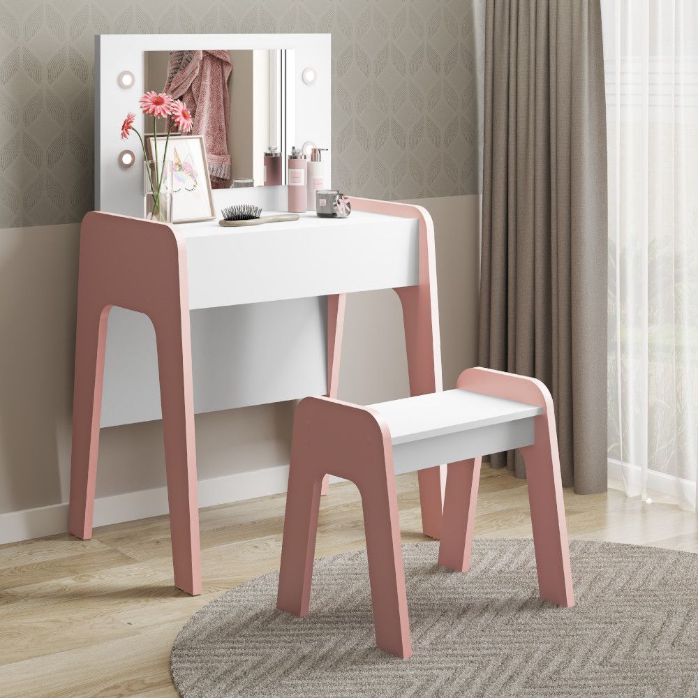 Children's bedrooms - Ternura 3083 dressing table with mirror+LED - MULTIMÓVEIS