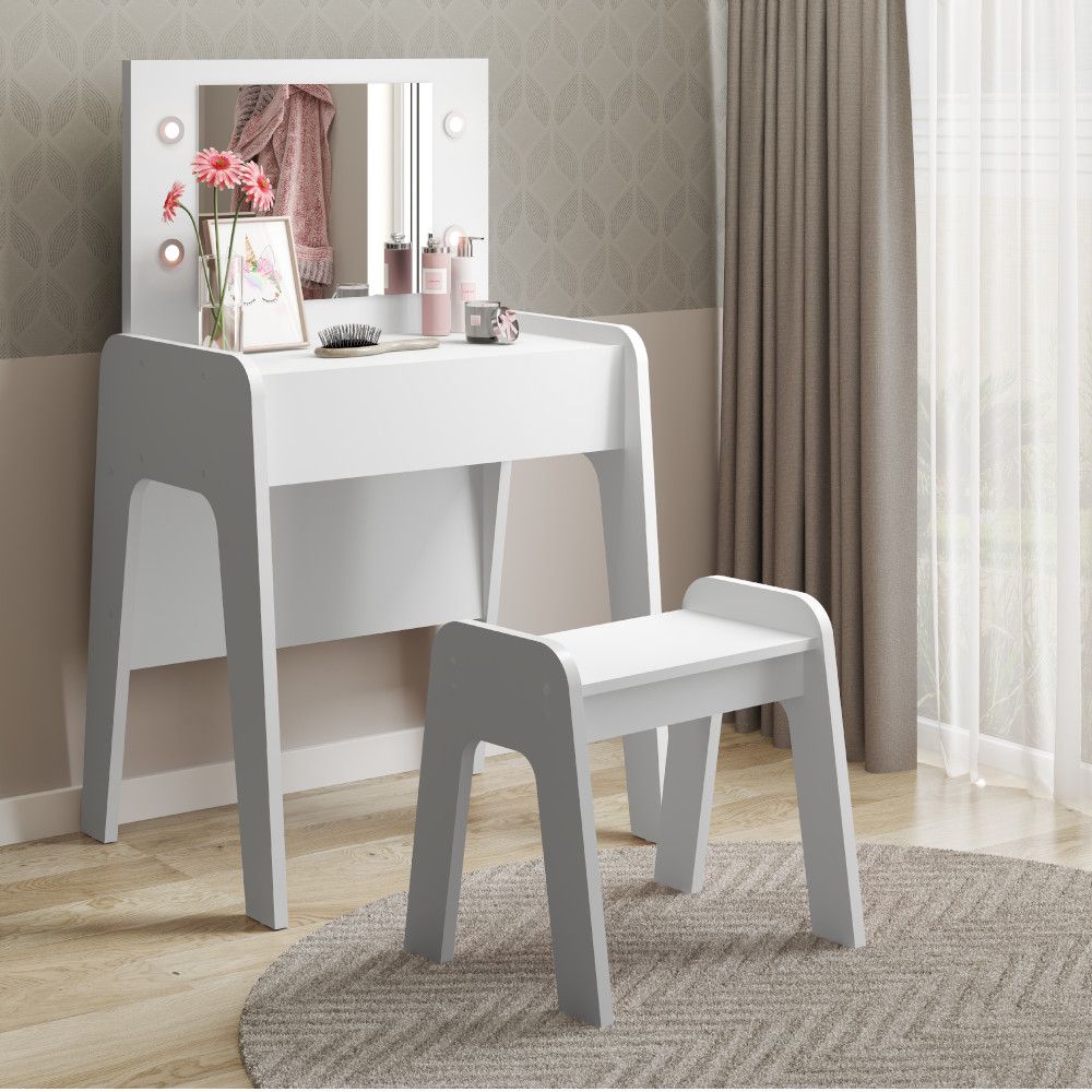 Children's bedrooms - Ternura 3083 dressing table with mirror+LED - MULTIMÓVEIS