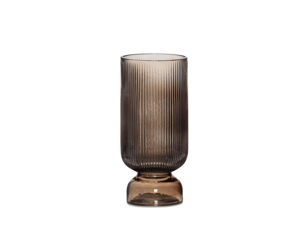 Vases - Brown Koa glass vase Ø12x25.5 cm CR71115 - ANDREA HOUSE