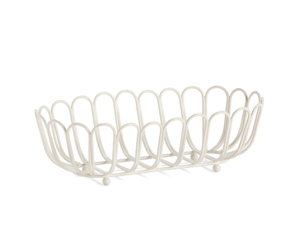 Objets de décoration - Centre de table en métal blanc 28,5x15x9 cm AX71060 - ANDREA HOUSE