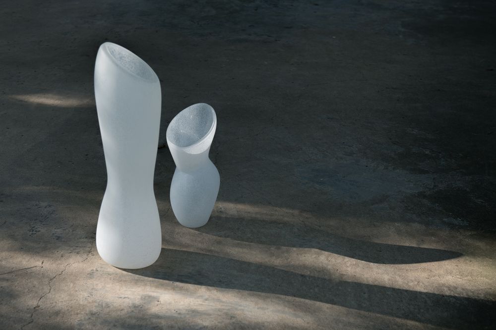 Vases - Hand blown glass. - 3,CO