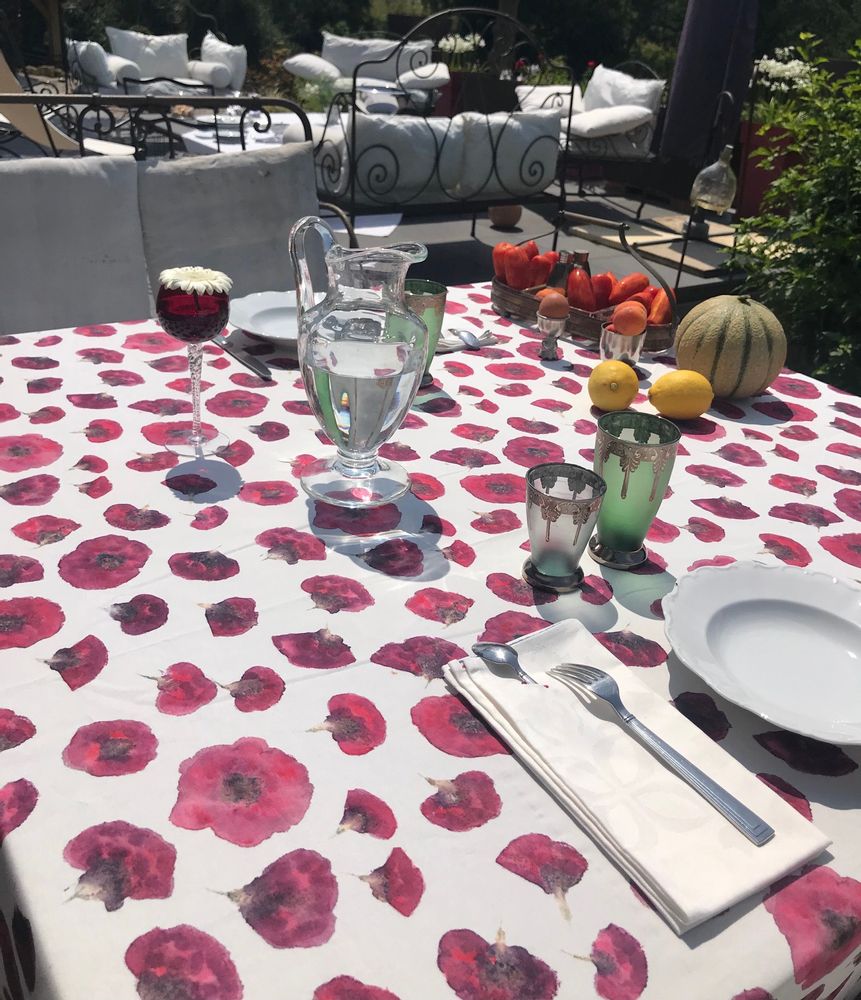 Linge de table textile - NAPPE COQUELICOTS - DRESSEUR DE TABLES
