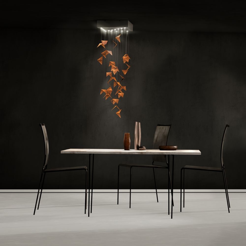 Hanging lights - PORTAL chandelier black&rust LGH0831 - GIE EL